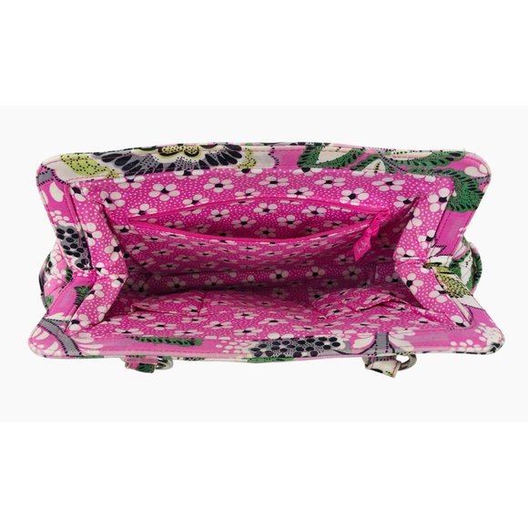 Vera Bradley Retired Priscilla Pink Flower Clamshell Shoulder Purse Handbag - Picture 8 of 10